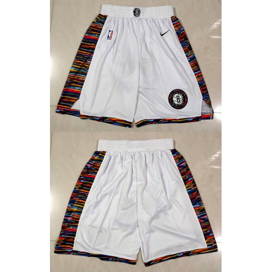 Personalized Men’s Brooklyn Nets White City Edition Shorts (Run Smaller)