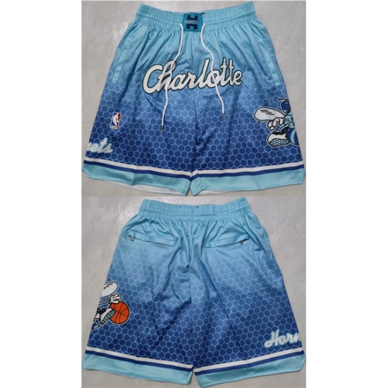 Personalized Men’s Charlotte Hornets Teal Blue Shorts