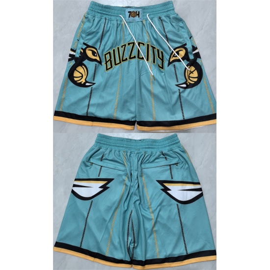 Personalized Mens Charlotte Hornets Teal Shorts (Run Small)