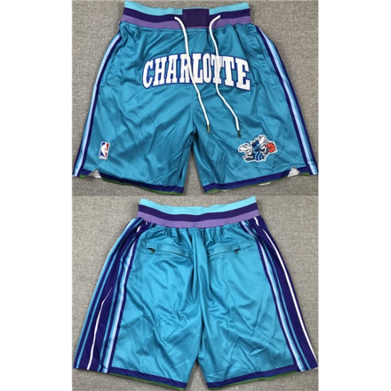 Personalized Mens Charlotte Hornets Teal Shorts