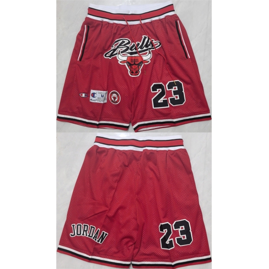 Personalized Mens Chicago Bulls #23 Michael Jordan Red Shorts (Run Small)