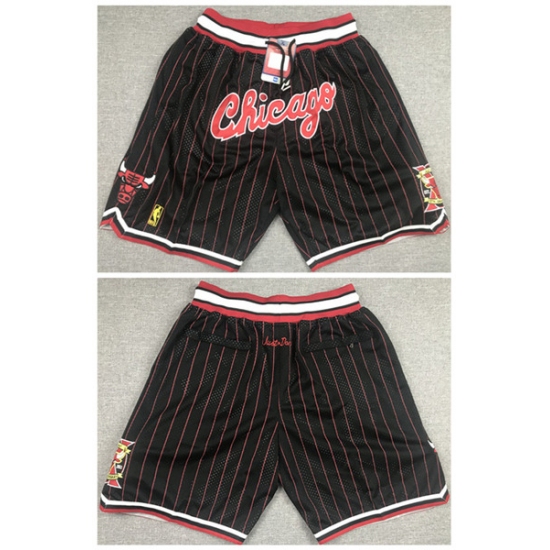 Personalized Mens Chicago Bulls Black Mitchell&Ness Shorts (Run Small)