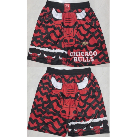 Personalized Men’s Chicago Bulls Black Red Shorts (Run Small)