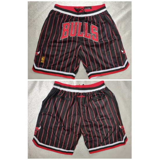 Personalized Men’s Chicago Bulls Black&Red Shorts (Run Small)