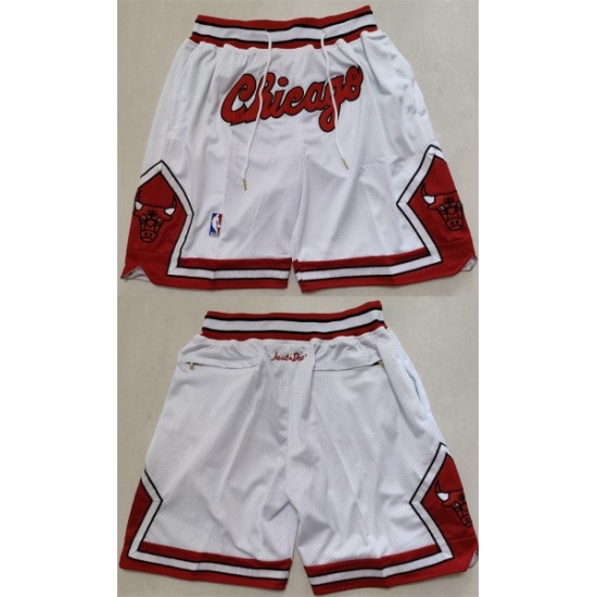 Personalized Men’s Chicago Bulls White Shorts (Run Small)