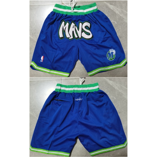 Personalized Men’s Dallas Mavericks Blue Shorts (Run Small)