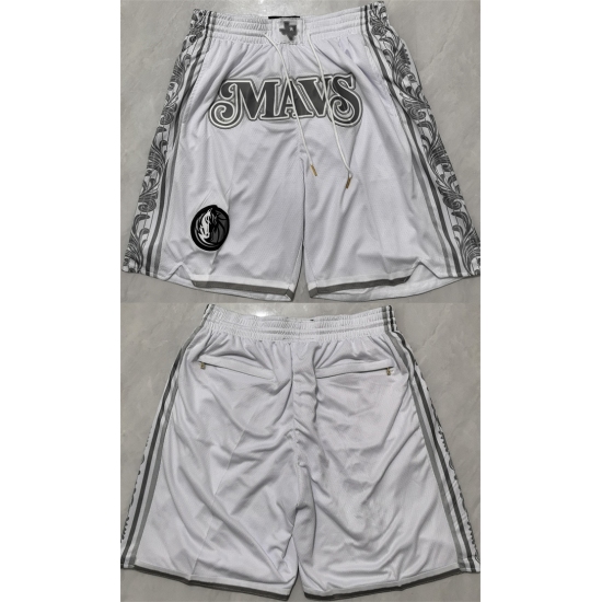 Personalized Men’s Dallas Mavericks White City Edition Shorts (Run Small)