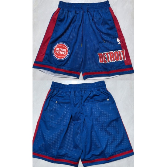 Personalized Men’s Detroit Pistons Blue Shorts (Run Small)