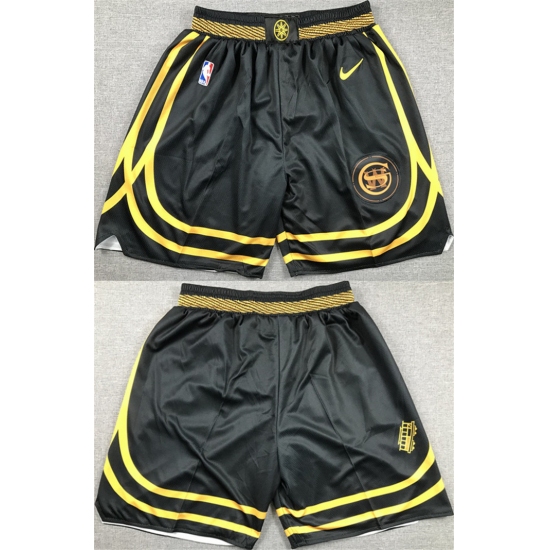 Personalized Men’s Golden State Warriors Black City Edition Shorts(Run Small)