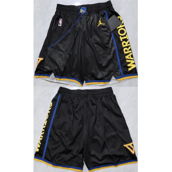Personalized Men’s Golden State Warriors Black Shorts(Run Small)