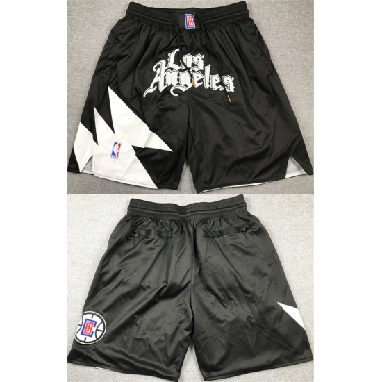 Personalized Mens Los Angeles Clippers Black Shorts (Run Small)