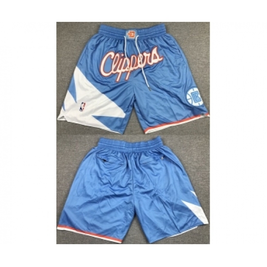 Personalized Mens Los Angeles Clippers Blue Shorts (Run Small)