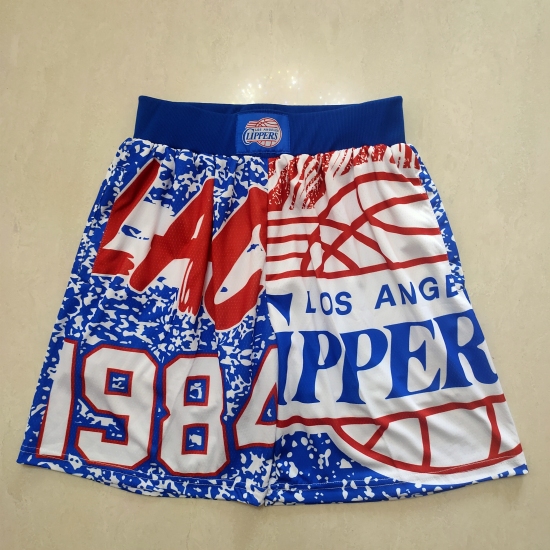 Personalized Mens Los Angeles Clippers Blue Shorts