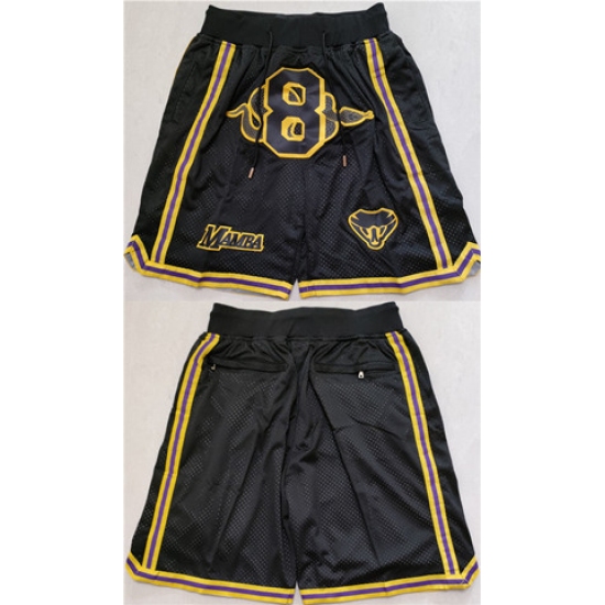 Personalized Men’s Los Angeles Lakers #8 Kobe Bryant Black Shorts (Run Small)