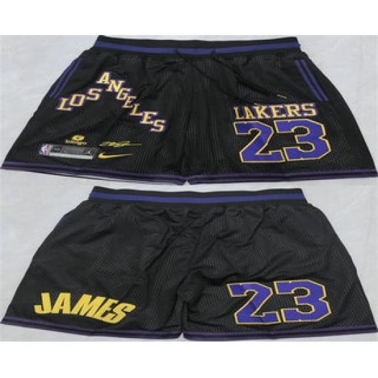 Personalized Men’s Los Angeles Lakers #23 LeBron James Black 2025 Shorts