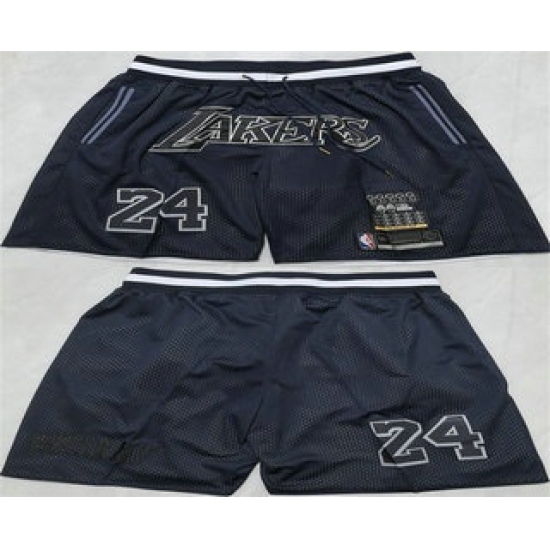Personalized Men’s Los Angeles Lakers #24 Kobe Bryant Black 2025 Shorts
