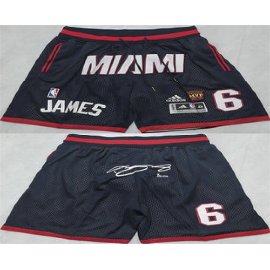 Personalized Men’s Miami Heat #6 LeBron James Black Just Don Shorts