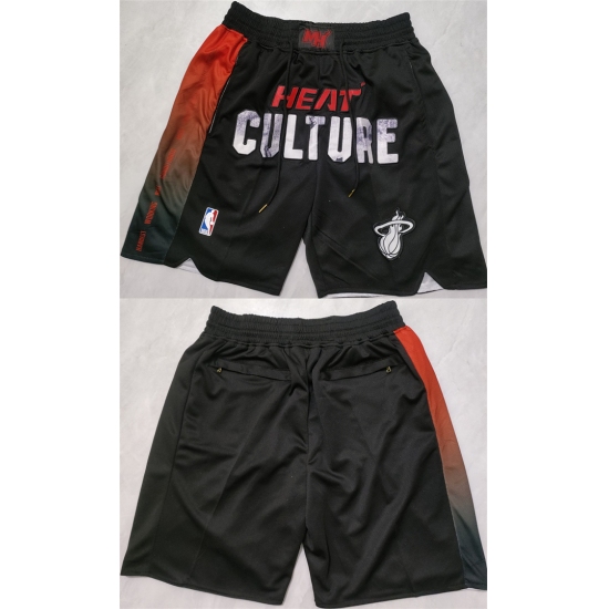 Personalized Men’s Miami Heat Black City Edition Shorts (Run Small)