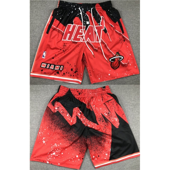 Personalized Men’s Miami Heat Red Black Shorts (Run Small)