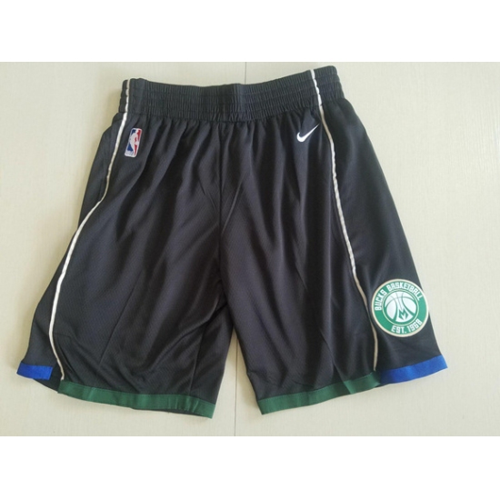 Personalized Men’s Milwaukee Bucks Black NBA Shorts (Run Smaller)