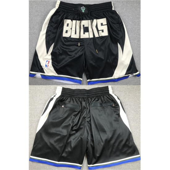 Personalized Men’s Milwaukee Bucks Black Shorts (Run Small)