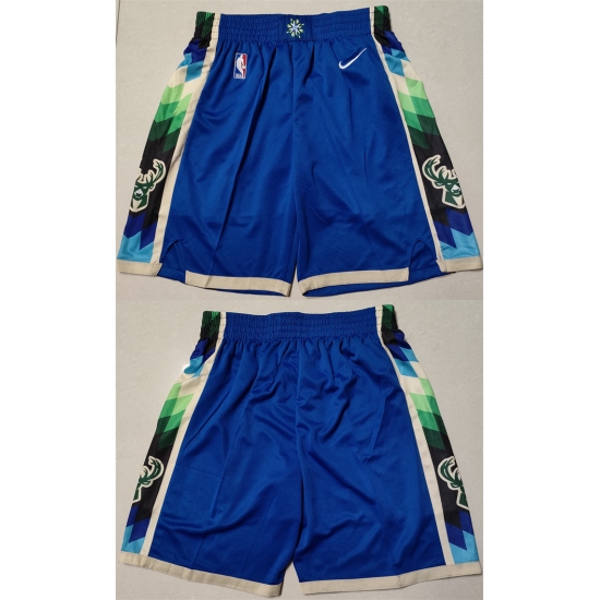 Personalized Men’s Milwaukee Bucks Blue Shorts (Run Small)