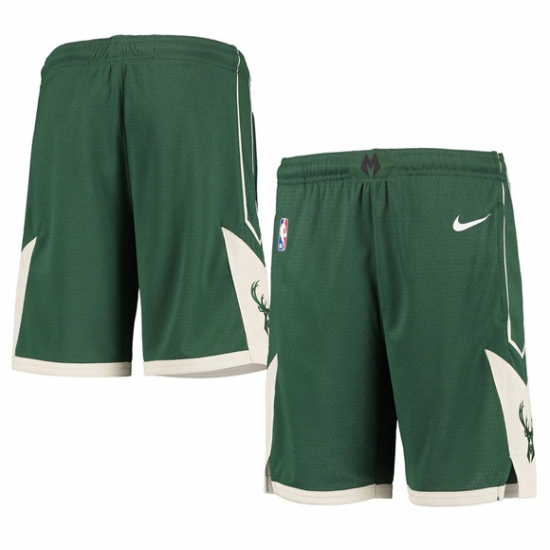 Personalized Mens Milwaukee Bucks Green NBA Shorts (Run Smaller)