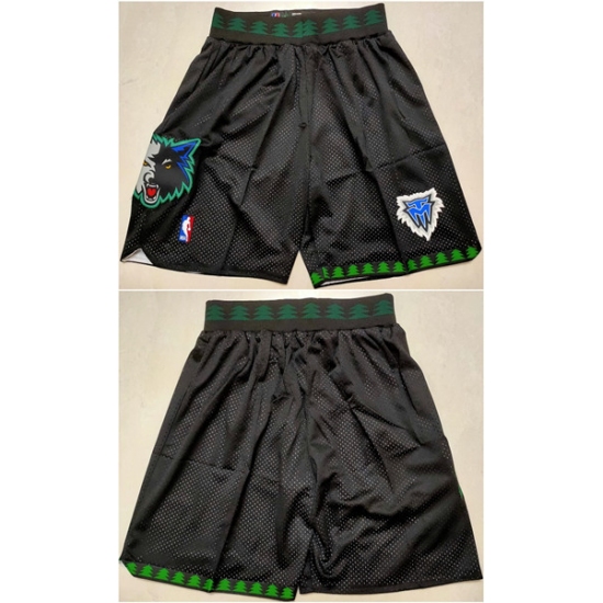 Personalized Men’s Minnesota Timberwolves Black Shorts (Run Small)