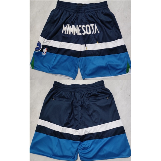 Personalized Men’s Minnesota Timberwolves Navy Shorts (Run Small)