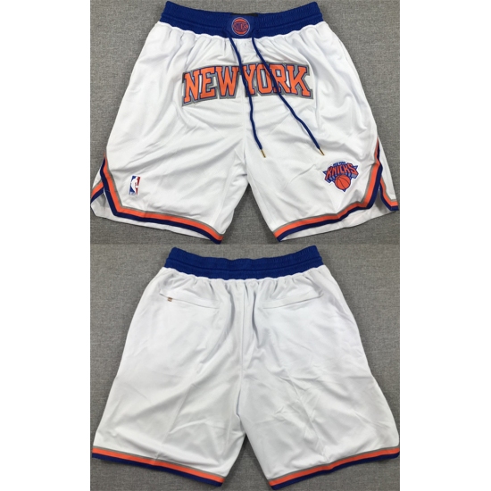 Personalized Mens New Yok Knicks White Shorts (Run Small)