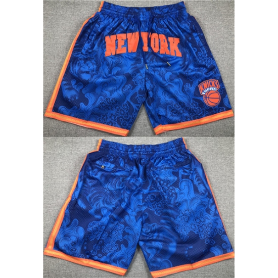 Personalized Men’s New York Knicks Royal Shorts (Run Small)