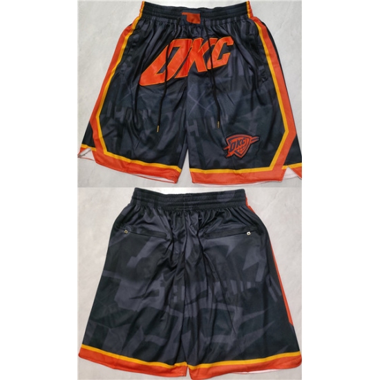 Personalized Men’s Oklahoma City Thunder Black City Edition Shorts (Run Small)