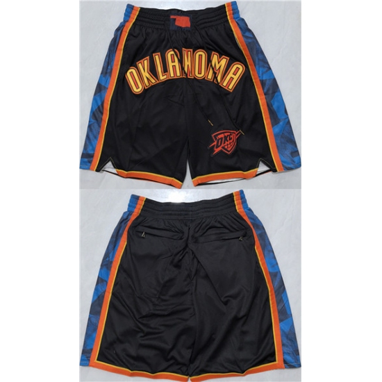 Personalized Men’s Oklahoma City Thunder Black Shorts (Run Small)