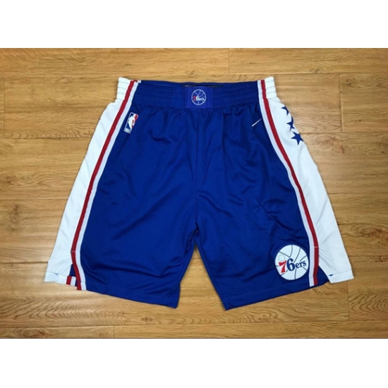 Personalized Men’s Philadelphia 76ers Blue NBA Shorts (Run Smaller)