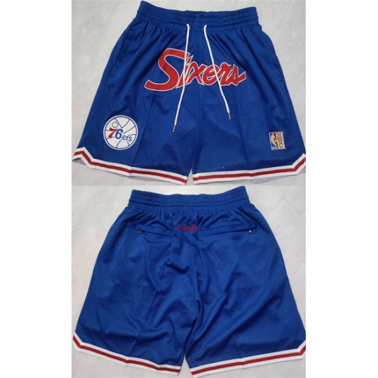 Personalized Men’s Philadelphia 76ers Blue Shorts (Run Small)
