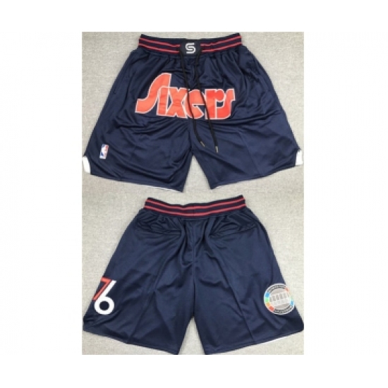 Personalized Men’s Philadelphia 76ers Navy Shorts (Run Small)