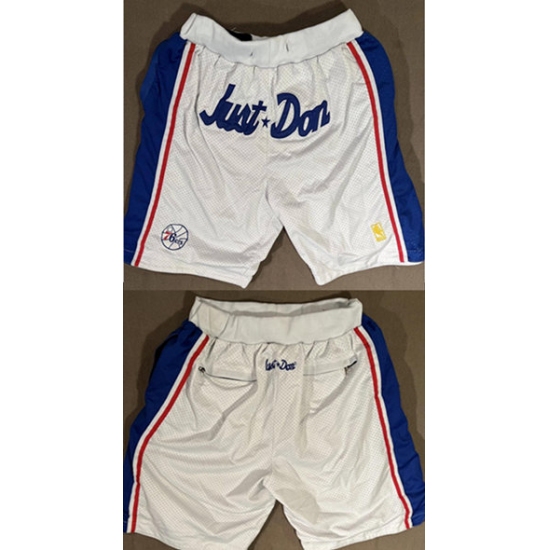 Personalized Men’s Philadelphia 76ers White 1996-1997 Shorts (Run Small)