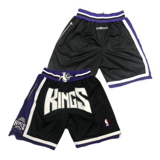 Personalized Men’s Sacramento Kings Black NBA Shorts (Run Smaller)