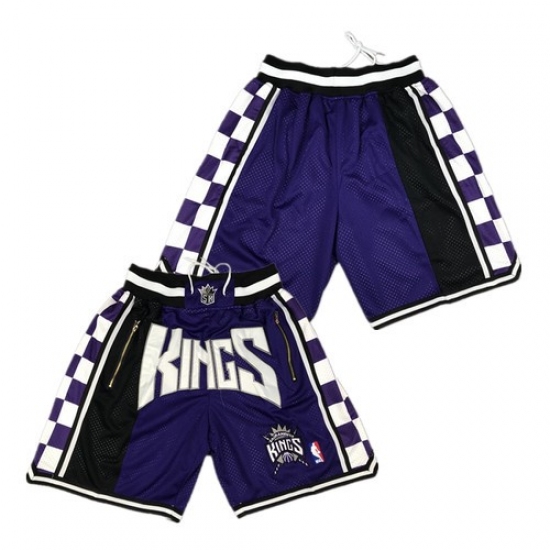Personalized Men’s Sacramento Kings Purple NBA Shorts (Run Smaller)