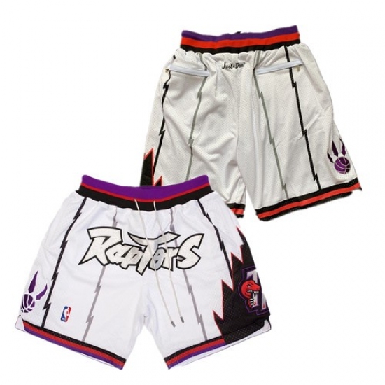 Personalized Mens Toronto Raptors White Shorts (Run Small)
