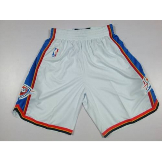 Personalized Oklahoma City Thunder White NBA Shorts