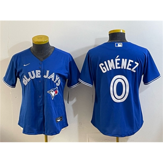 Personalized Women’s Toronto Blue Jays #0 Andres Gimenez Blue Cool Base Stitched Baseball Jersey(Run Small)