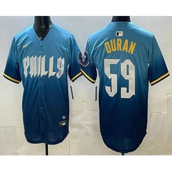 Personalized Men’s Philadelphia Phillies #59 Jhoan Duran Blue 2024 City Cool Base Jersey