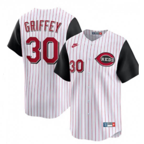 Personalized Men’s Cincinnati Reds #30 Ken Griffey White Home Limited Stitched Baseball Jersey