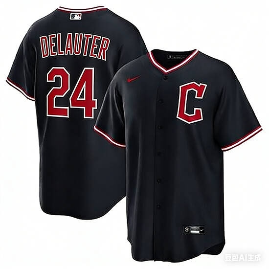 Personalized Men’s Cleveland Guardians #24 Chase DeLauter Navy 2025 Alternate Limited Stitched Baseball Jersey
