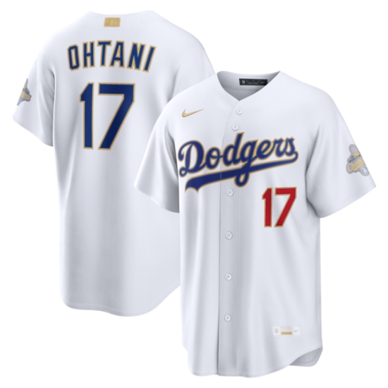Personalized Men’s Los Angeles Dodgers #17 Shohei Ohtani White 2026 Gold Collection Stadium Jersey