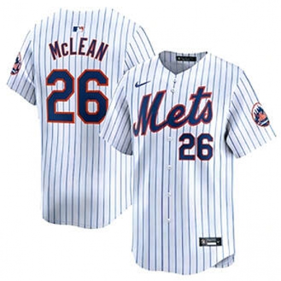 Personalized Men’s New York Mets #26 Nolan McLean White Limited Jersey