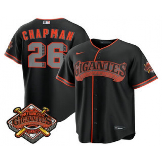 Personalized Men’s San Francisco Giants #26 Matt Chapman Black 2026 Alternate Stadium Stitched Jersey