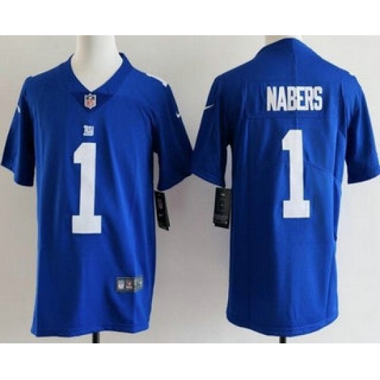 Personalized Youth New York Giants #1 Malik Nabers Limited Blue Jersey
