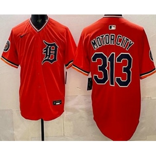 Personalized Men’s Detroit Tigers #313 Motor City Orange Limited Jersey